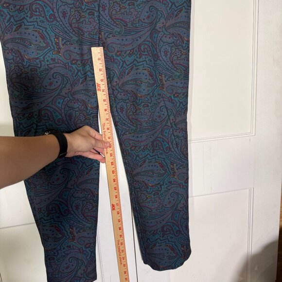 Talbots Hampshire Ankle Pants Paisley Print Straight Leg Size 10 Stretch Career - Picture 6 of 10